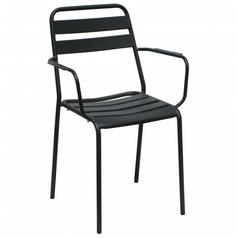 Poltrona Bristol Impilabile 51x52x81 h cm in Acciaio Antracite