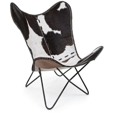 Poltrona Buffalo nera in pelle 68x70x93h cm