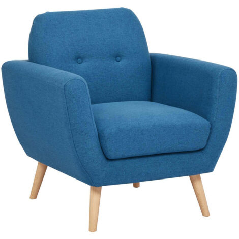 POLTRONA BURTON CON BOTTONI E SEDUTA SFODERABILE IN COLORE BLU