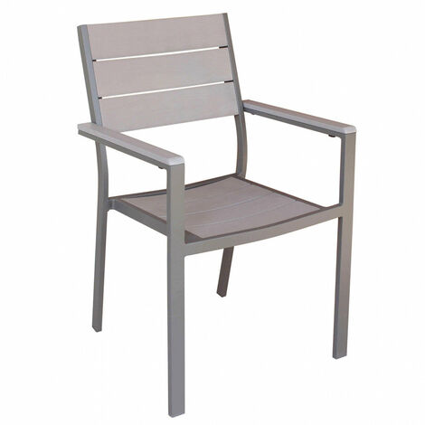 Poltrona Cervia Impilabile 58x58x89 h cm in Alluminio Taupe