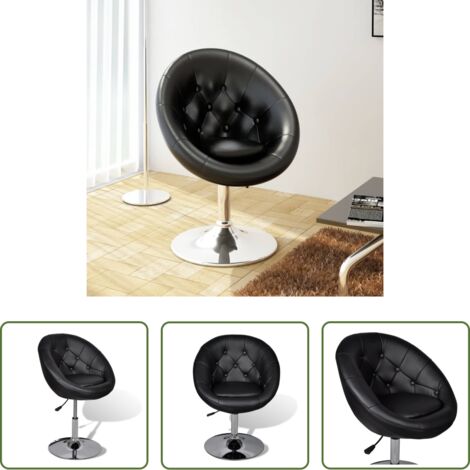 Poltrona Chesterfield -  Sgabello da Bar Nero in Similpelle