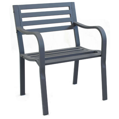 POLTRONA CHLOE IN ACCIAIO VERNICIATO A POLVERE 60 X 56 X H85 CM COLORE ANTRACITE