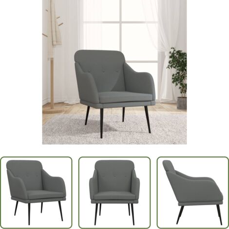 Poltrona comfort -  Poltrona Grigio Scuro 63x76x80 cm in Tessuto