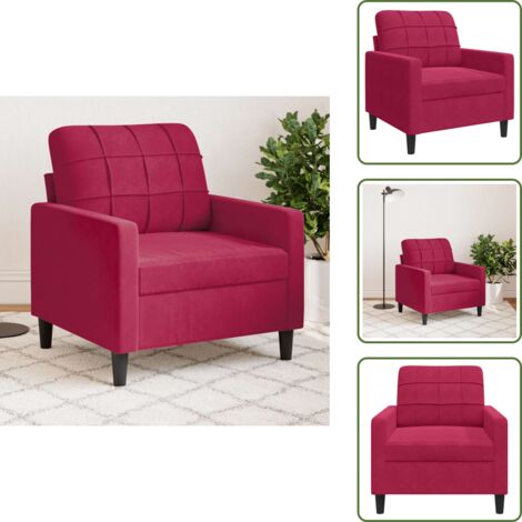 Poltrona comfort - vidaXL Poltrona Rosso Vino 60 cm Velluto - Poltrona per casa
