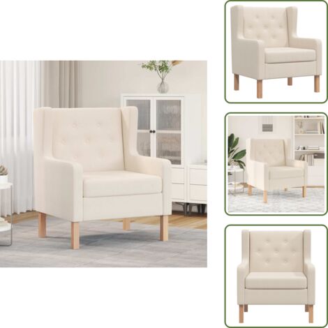 Poltrona comoda - vidaXL Poltrona Bianco Crema in Tessuto - Poltrona per leggere