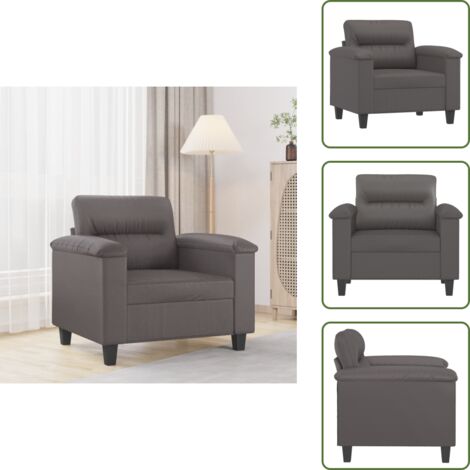 Poltrona con imbottitura - vidaXL Poltrona Grigia 60 cm in Similpelle - Poltrona moderna