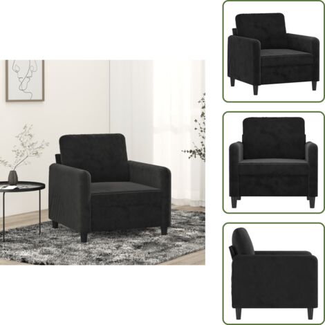 Poltrona con imbottitura - vidaXL Poltrona Nero 60 cm Velluto - Poltrona moderna