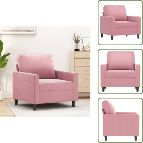 Poltrona con imbottitura - vidaXL Poltrona Rosa 60 cm Velluto - Design moderno