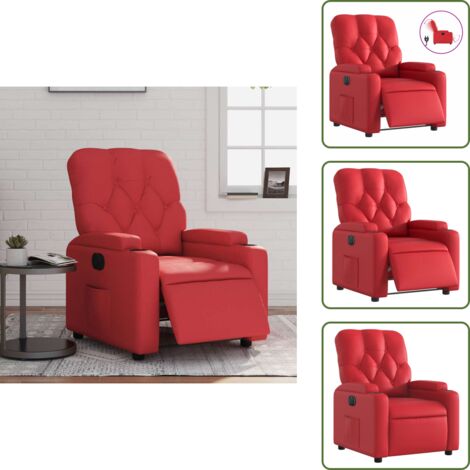 Poltrona con motore elettrico - vidaXL Poltrona Reclinabile Elettrica Rossa in Similpelle - Poltrona con funzione di reclinazione