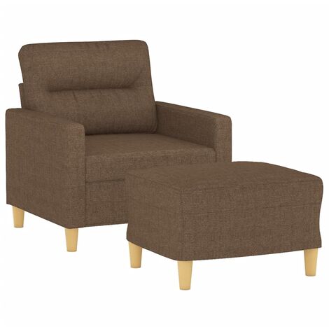 Poltrona con Poggiapiedi Marrone 60 cm in Tessuto vidaXL