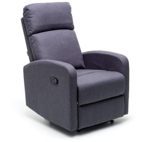 poltrona con recliner manuale "mirella" blue jeans, 90x68x103 cm