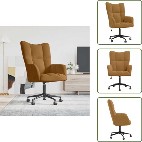 Poltrona con ruote - vidaXL Poltrona Relax Marrone in Velluto - Poltrona regolabile