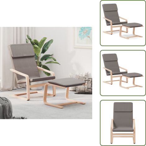 Poltrona con schienale - vidaXL Poltrona Relax con Poggiapiedi Tortora in Tessuto - Sedia con materiale resistente