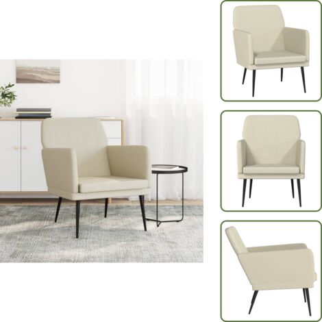 Poltrona confortevole - vidaXL Poltrona Crema 61x78x80 cm Similpelle - Poltrona imbottita