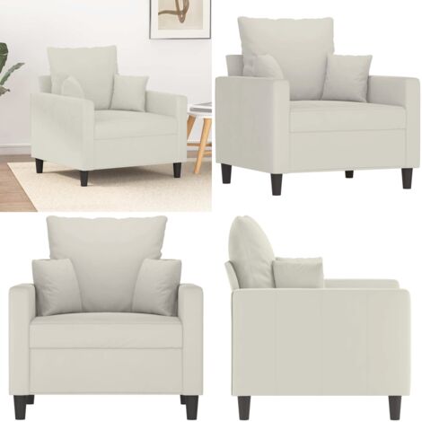 Poltrona Crema 60 cm Velluto - Poltrona crema - Seduta in velluto