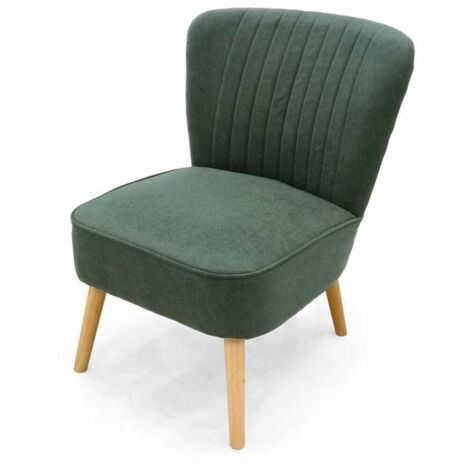 POLTRONA DA ARREDO IN VELLUTO CON PIEDINI IN LEGNO 62X70X 77CM VERDE