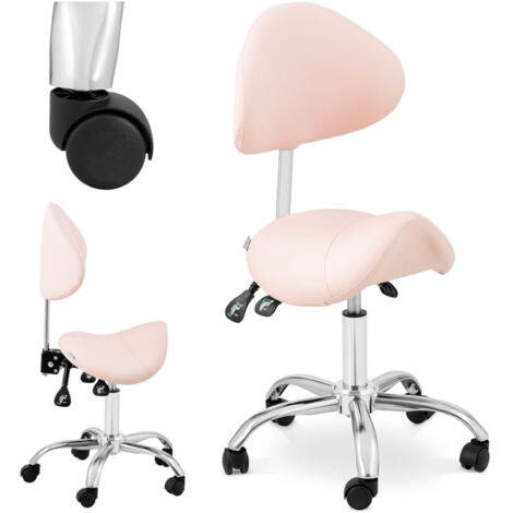 Poltrona da bellezza a sella con schienale girevole e regolabile MANNHEIM POWDER PINK rosa