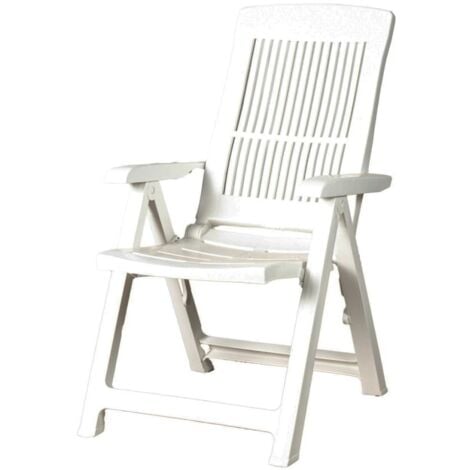 SATURNIA poltrona da esterno pieghevole "tampa" in polipropilene colore bianco, 60x61x109 cm