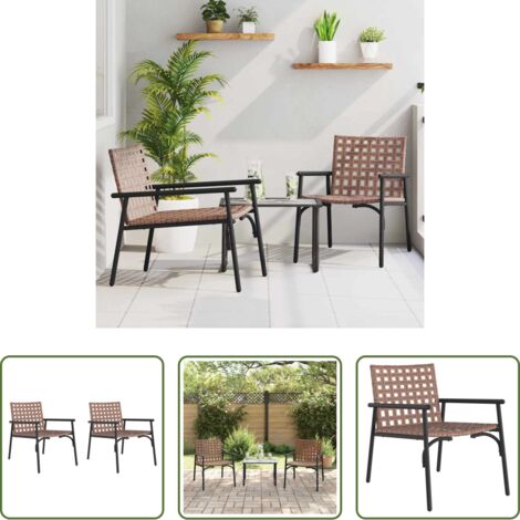 Poltrona da esterno - Sedia da Giardino 2 pcs Marrone 78 x 55,5 x 75,5 cm polyrattan