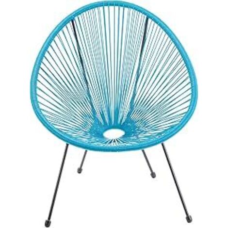 Poltrona da Giardino 72x77,5x85 cm Scooby in Acciaio e PE Azzurro