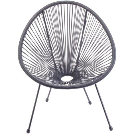 Poltrona da Giardino 72x77,5x85 cm Scooby in Acciaio e PE Grigio