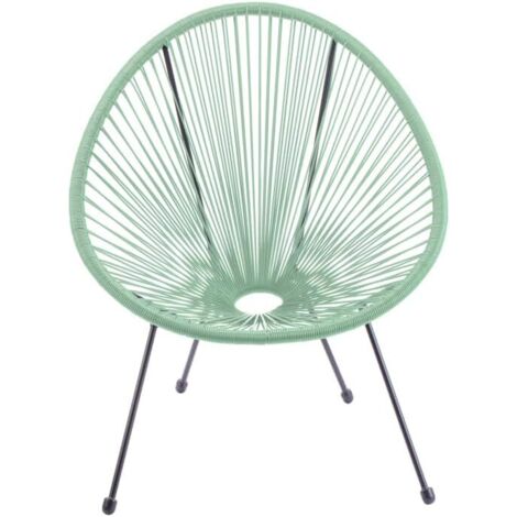 Poltrona da Giardino 72x77,5x85 cm Scooby in Acciaio e PE Verde