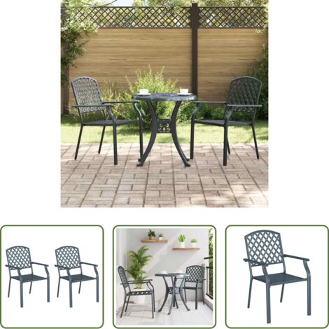 Poltrona da giardino - Sedia da Giardino 2 pcs Antracite 56 x 65 x 89 cm Acciaio