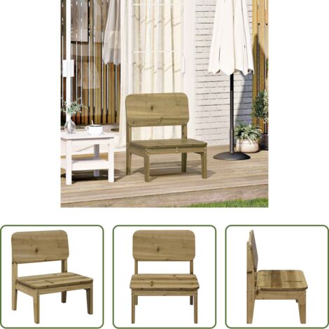 Poltrona da giardino -  Sedia da Giardino 60x52,5x72 cm in Legno Impregnato di Pino