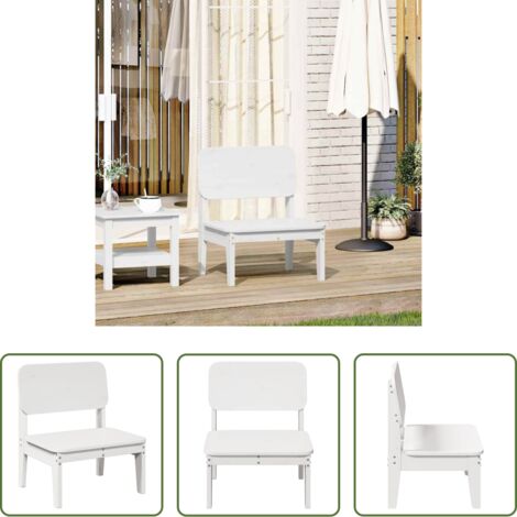 Poltrona da giardino -  Sedia da Giardino Bianca 60x52,5x72cm in Legno Massello di Pino