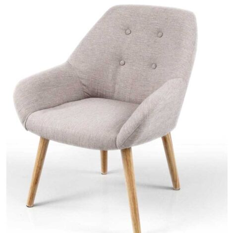 POLTRONA DA INTERNO CON SEDUTA IN TESSUTO 67X66X81 CM COLORE TORTORA