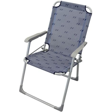 poltrona da spiaggia e campeggio pieghevole in alluminio e textilene cm 52 x 55 x 92 h