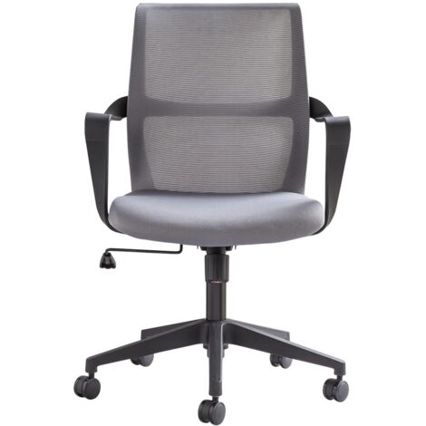 Poltrona da ufficio girevole Vibe con braccioli - Tessuto Grigio scuro