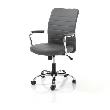 Poltrona da ufficio in pelle sintetica grigia cm H.92/102xL.56xP.66