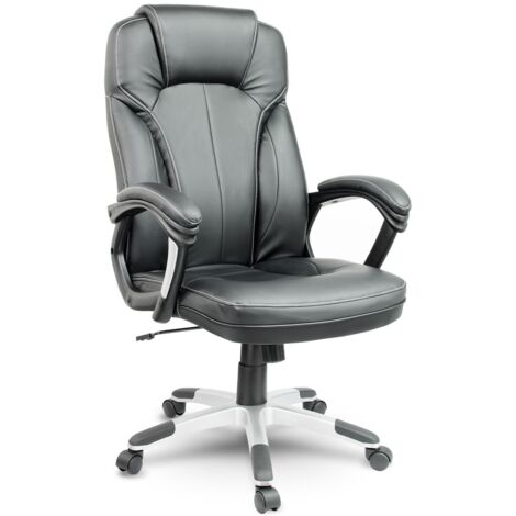 Poltrona da ufficio in pelle Sofotel EG-222 nera