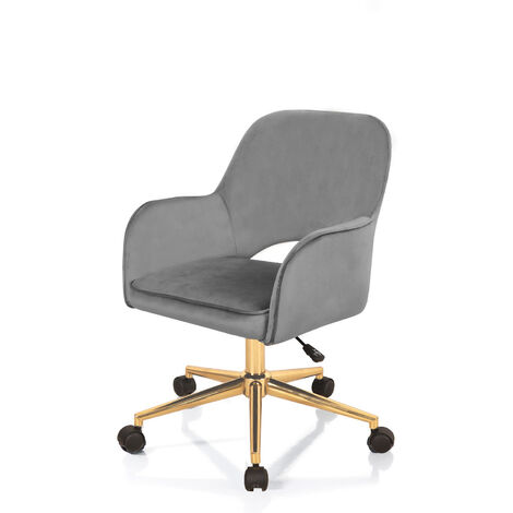 Poltrona da ufficio in tessuto velluto grigia cm H.80/88 x L.57 x P.58
