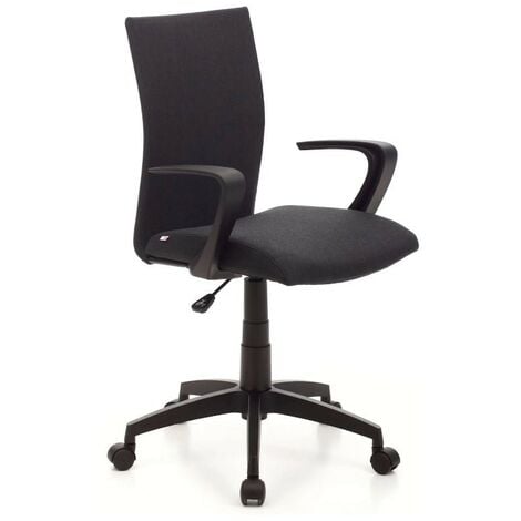 Poltrona da ufficio Operativa 58 cm x 58 cm x H 93cm (99 cm) in Tessuto Milano Nera