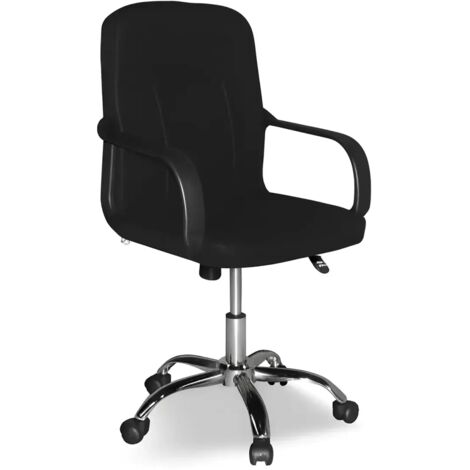 Poltrona da ufficio PC116P in tessuto nero e base cromata