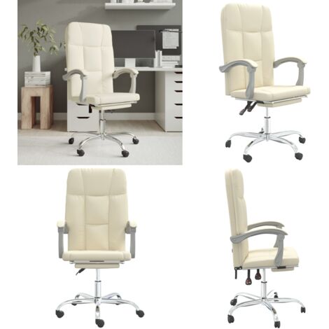 Poltrona da Ufficio Reclinabile Crema in Similpelle - Poltrona in similpelle - Design minimalista