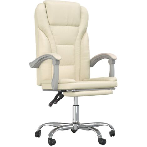 Poltrona da Ufficio Reclinabile Crema in Similpelle vidaXL