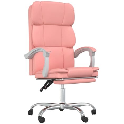 Poltrona da Ufficio Reclinabile Rosa in Similpelle vidaXL