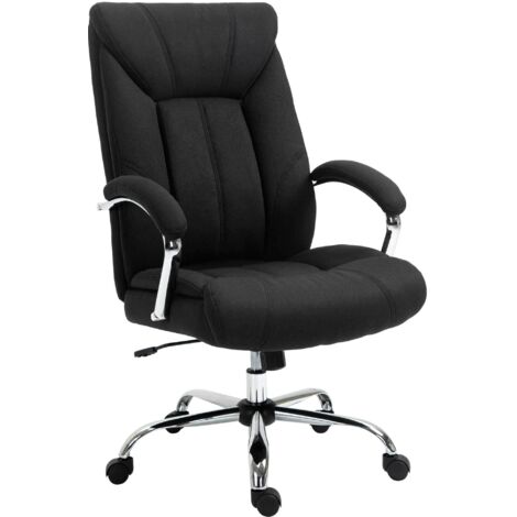 Poltrona da ufficio, sedia ergonomica da ufficio, altezza regolabile, schienale alto, funzione dondolo, 65x78x118 cm, nera