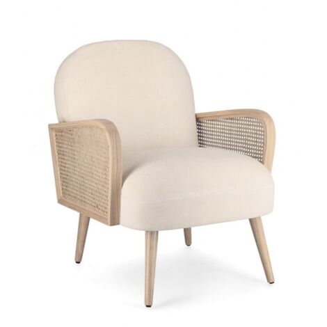 Poltrona "Dalida" per interno, Struttura In Legno Di Pino E Compensato 65 x 74 x 81h cm -Natural