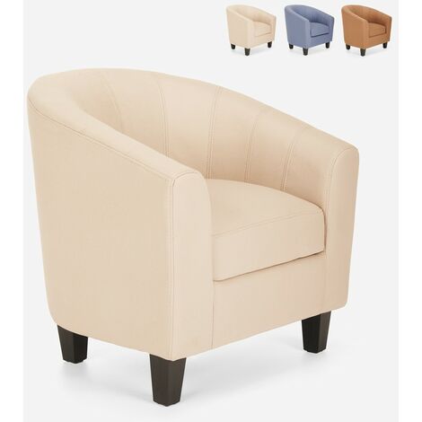 Poltrona design a pozzetto similpelle soggiorno ufficio Seashell Soft