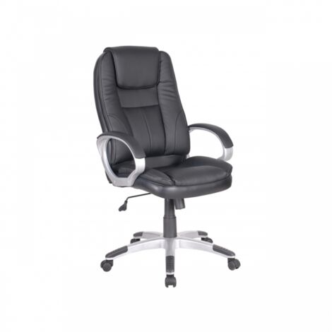Poltrona direzionale girevole mod 1426 colore nero base in nylon ruote elevazione a gas oscillante