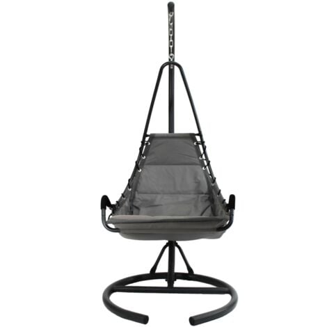 poltrona dondolo da esterno sospesa eurogarden in metallo antracite 90/80x102x195 cm