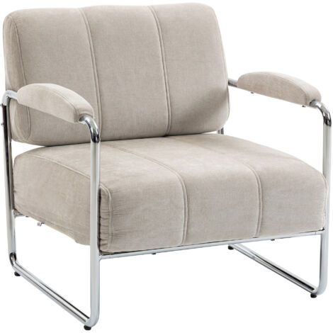 Poltrona e poltroncina da salotto in ciniglia morbida beige