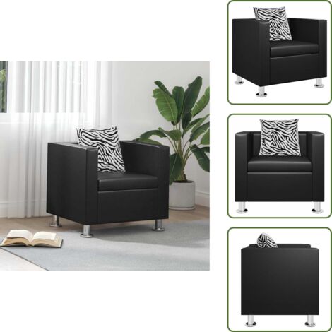 Poltrona elegante - vidaXL Poltrona Nera in Similpelle - Poltrona moderna