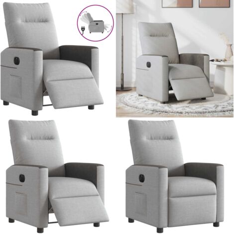 Poltrona Elettrica Reclinabile Grigio Nuvola in Tessuto - Poltrona elettrica - Reclinazione elettrica