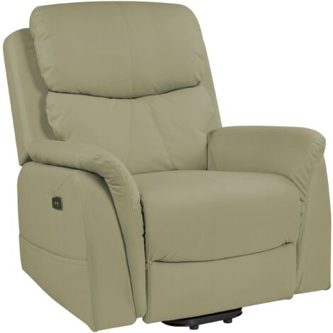 Poltrona elettrica reclinabile moderna in ecopelle con funzione massaggio e riscaldante Verde Glorie