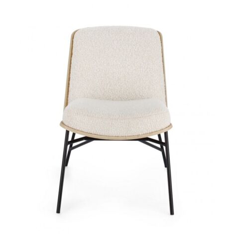 Poltrona "Emerson" per interno, Struttura In Compensato 59 x 71 x 80h cm -Avorio